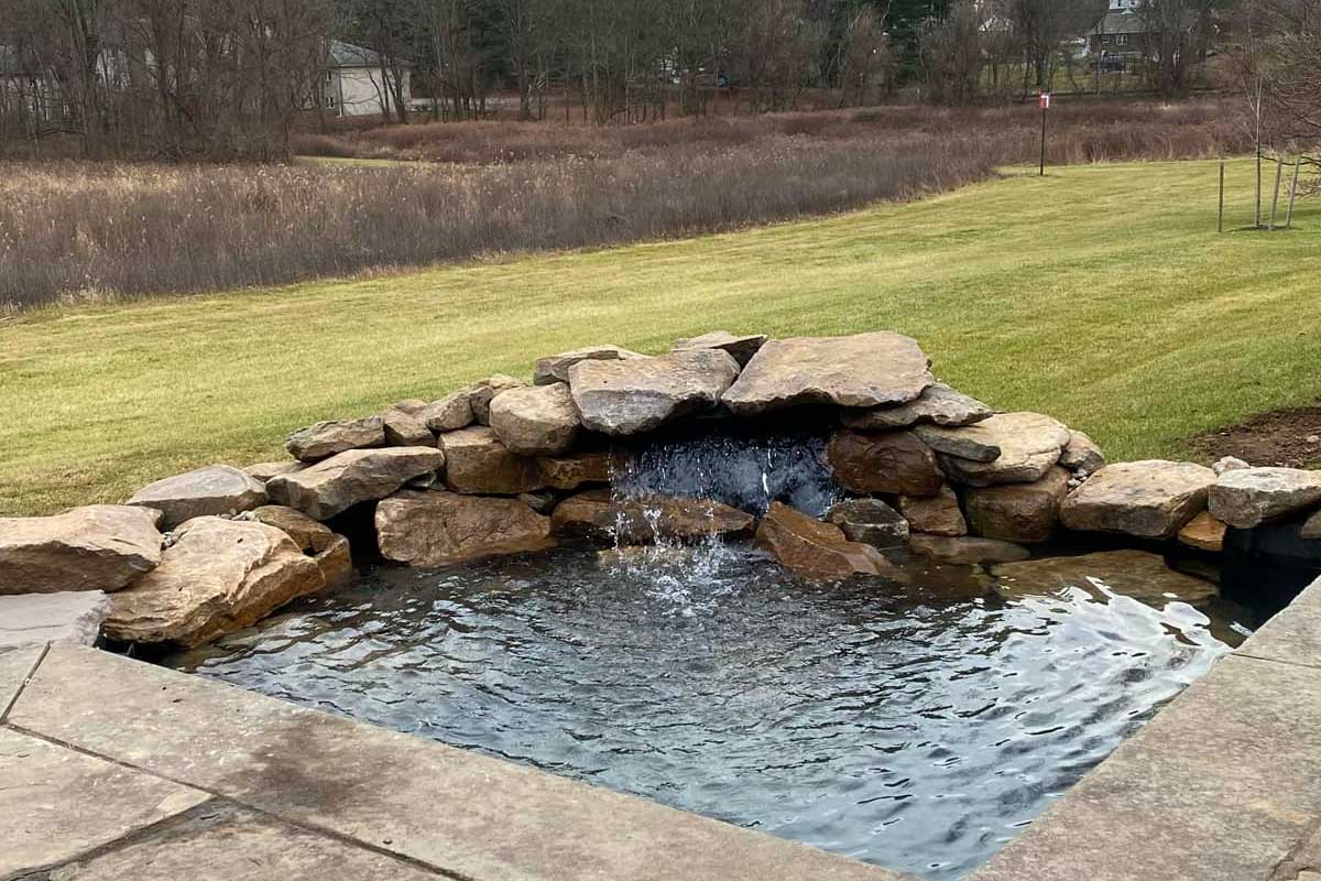 outdoor pond install